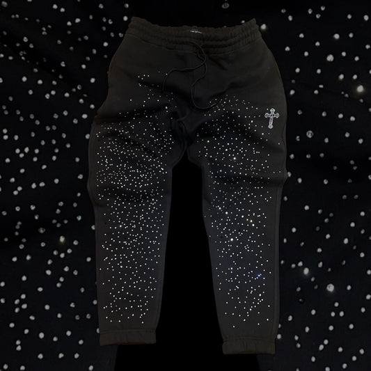 rhinestone embellished sweatpants