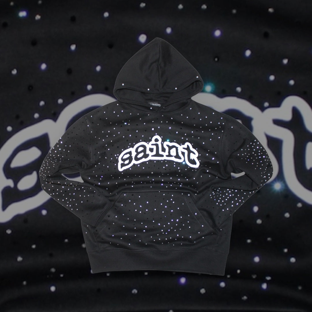 “saint” rhinestone pullover