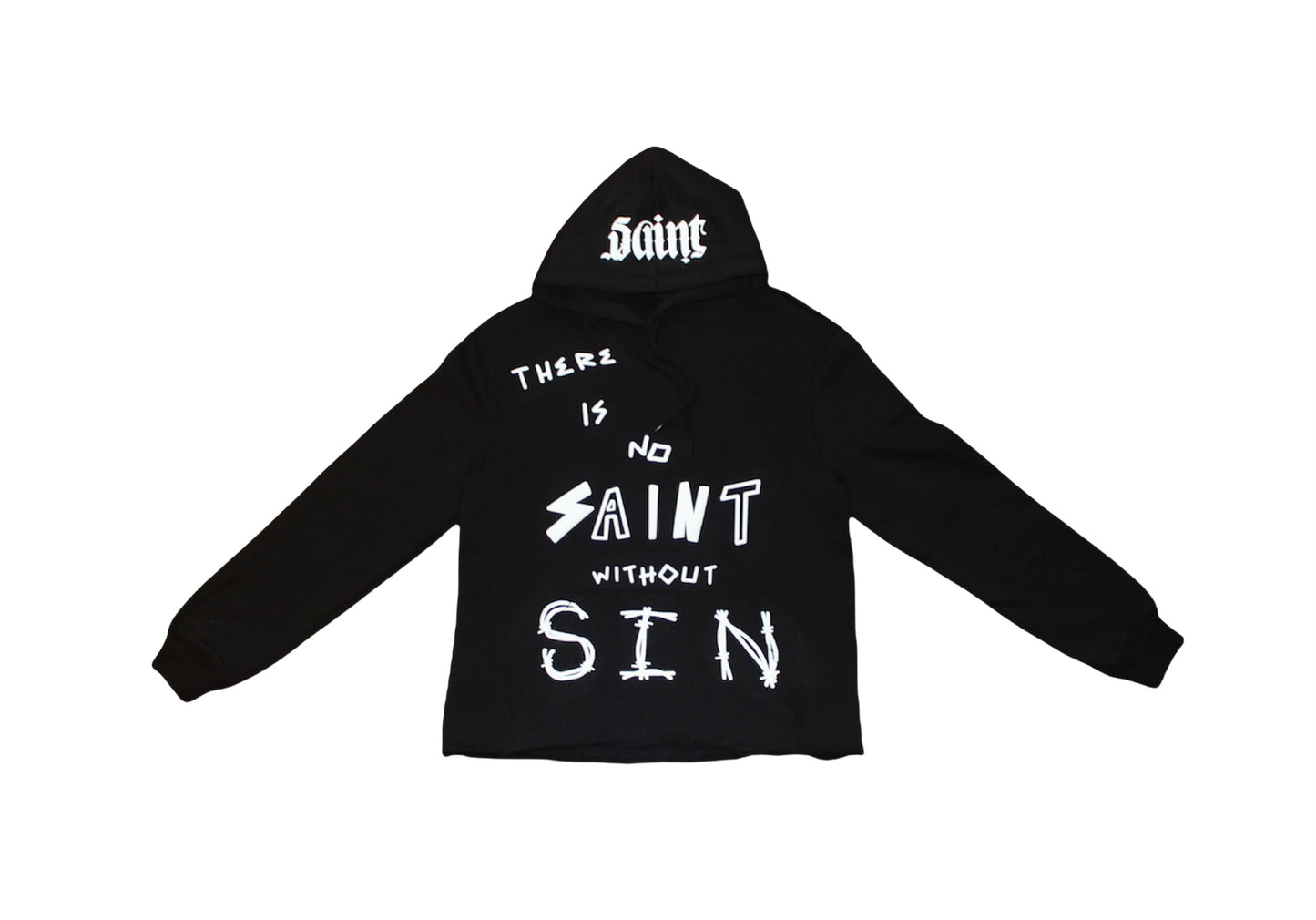 “NO SAINT” Hoodie Black