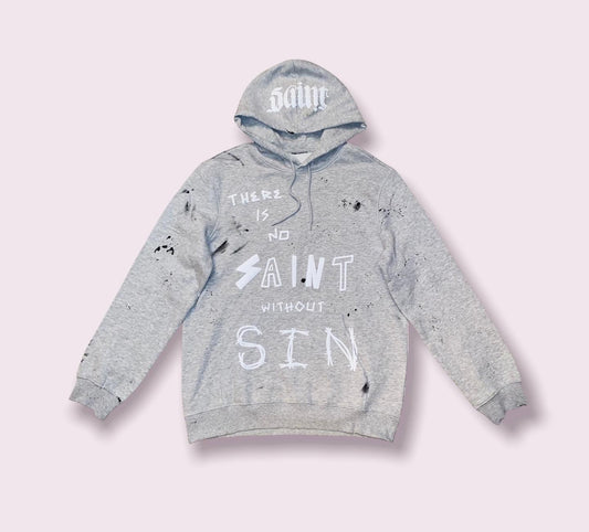 “NO SAINT” Hoodie Grey