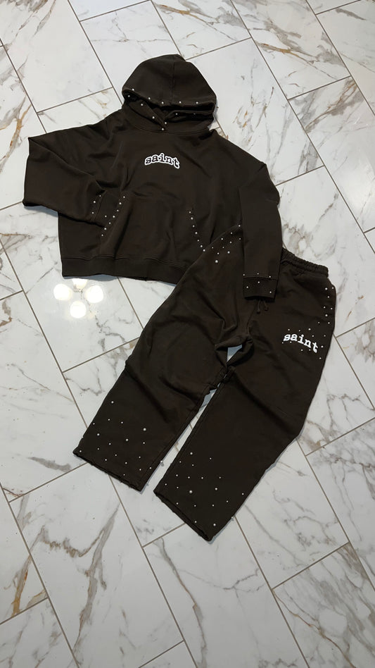 pearl embellished sweatsuit