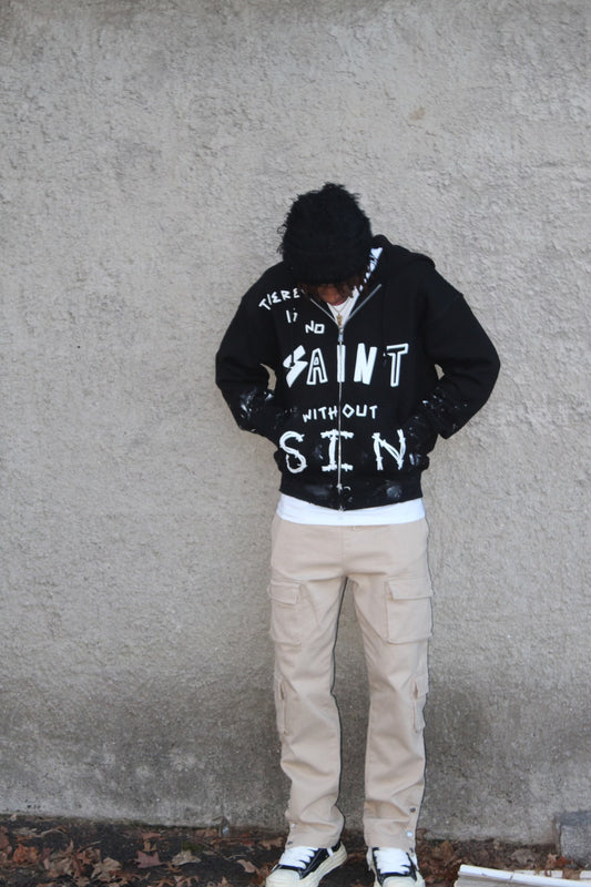 “NO SAINT” Zip Up