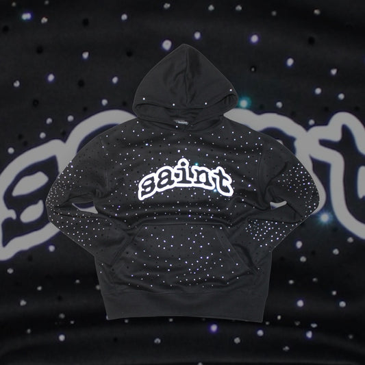 “saint” rhinestone pullover