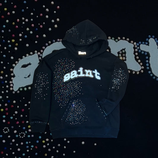 “saint” studded pullover